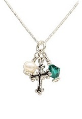 attractive mini silver communion charm necklace for babies and children